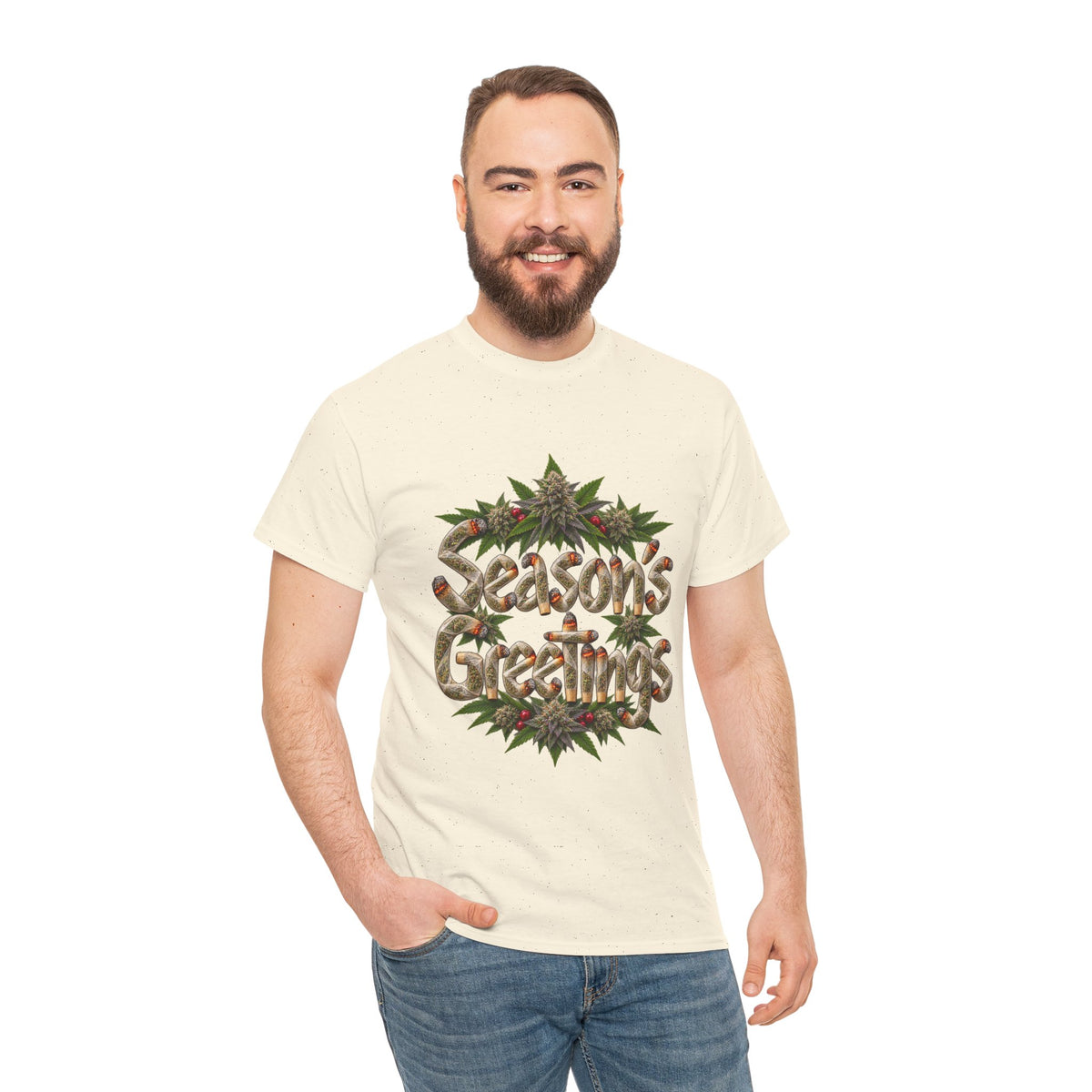Season’s Greetings Rolled Letters Tee