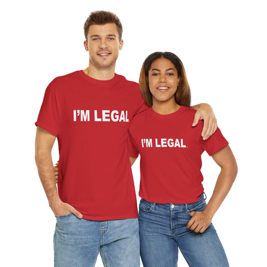 Legal Red with White Unisex Heavy Cotton Tee