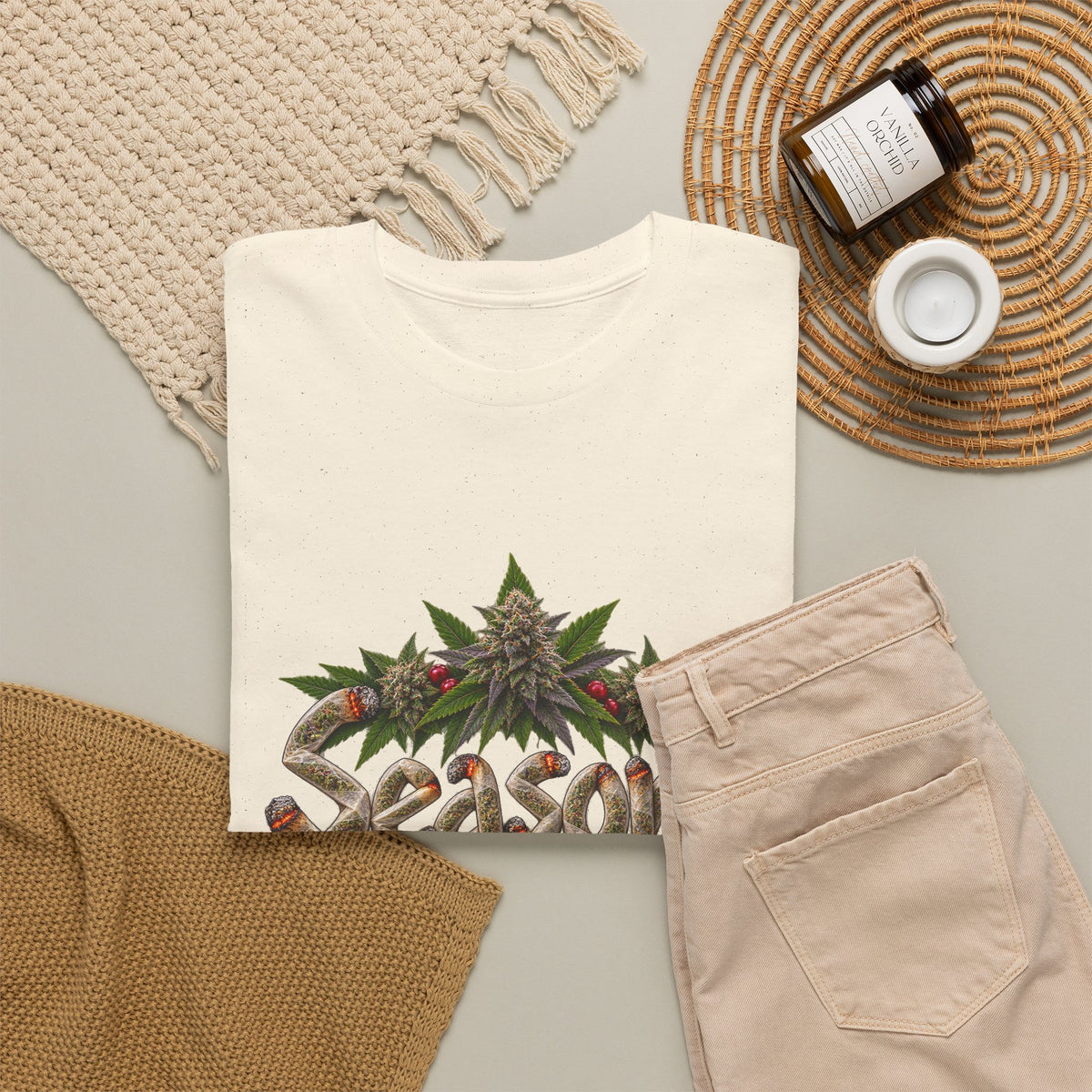 Season’s Greetings Rolled Letters Tee