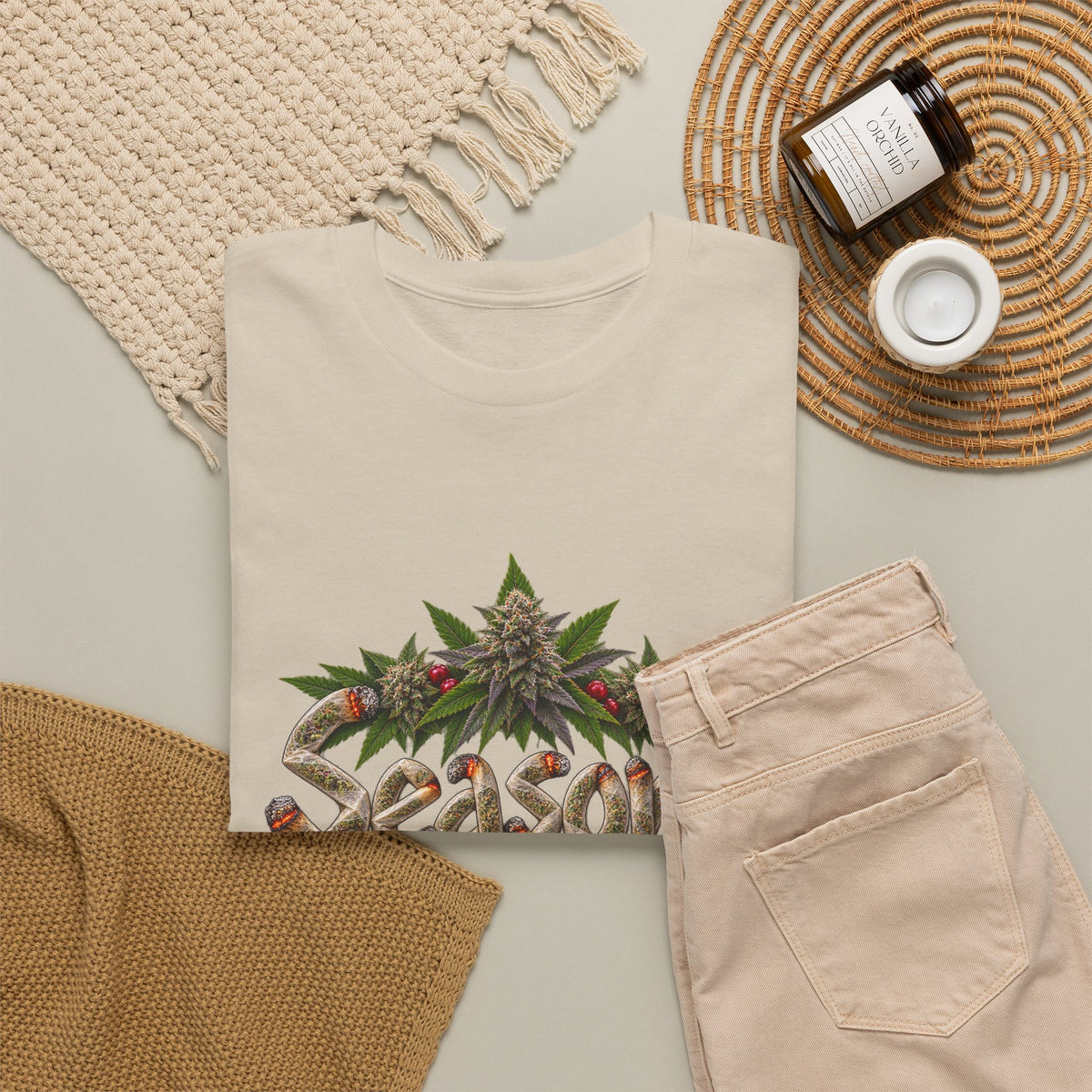 Season’s Greetings Rolled Letters Tee