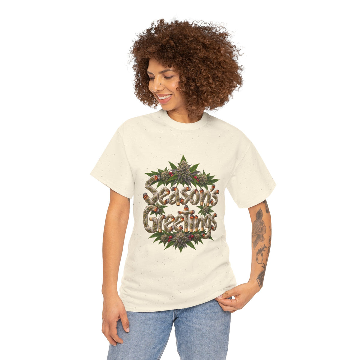 Season’s Greetings Rolled Letters Tee