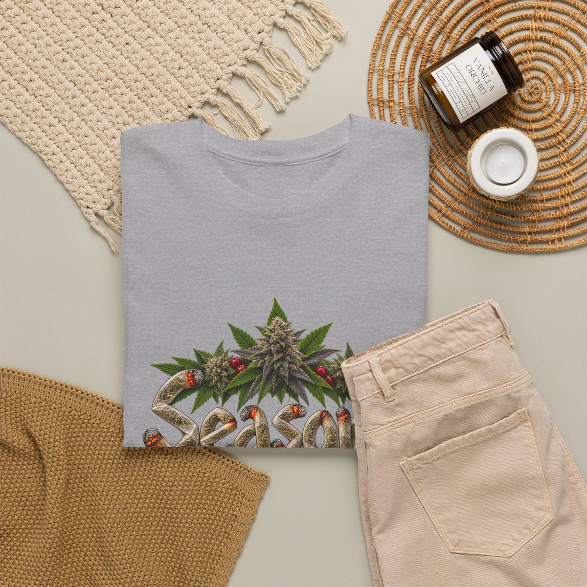 Season’s Greetings Rolled Letters Tee