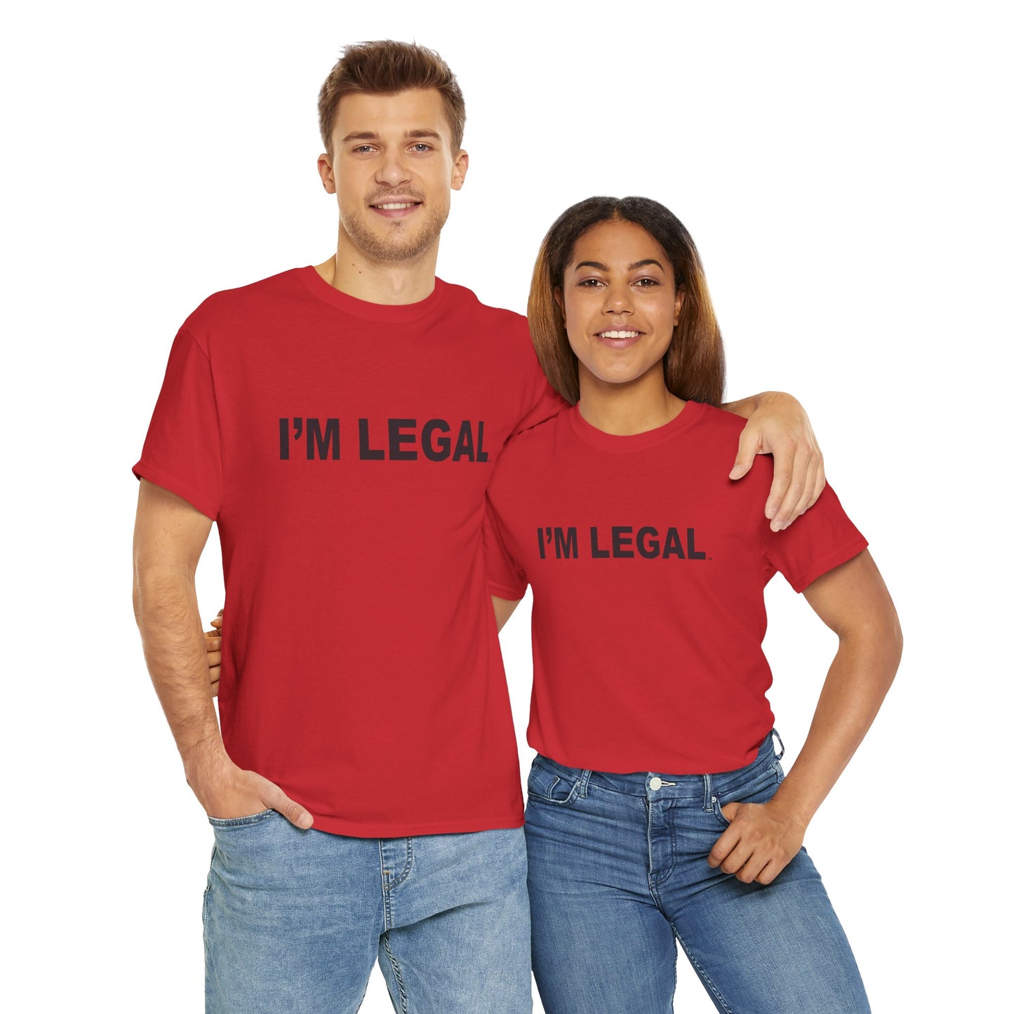 Legal Red with Black Unisex Heavy Cotton Tee