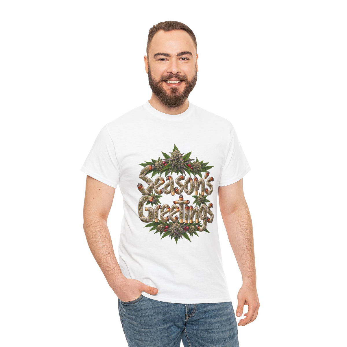 Season’s Greetings Rolled Letters Tee